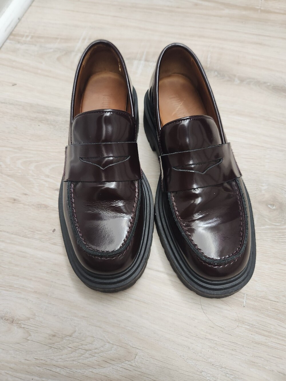 Thursday Platform Penny Loafers in Burgundy- Classic Women’s Slip-On